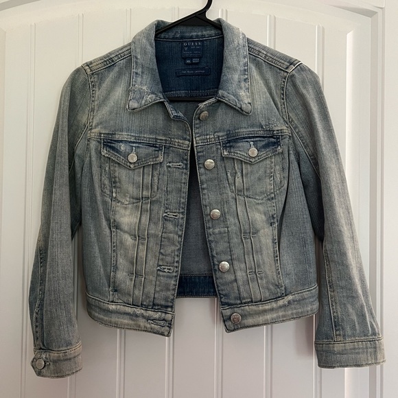 Guess Jackets & Blazers - Guess Cropped Denim Jacket